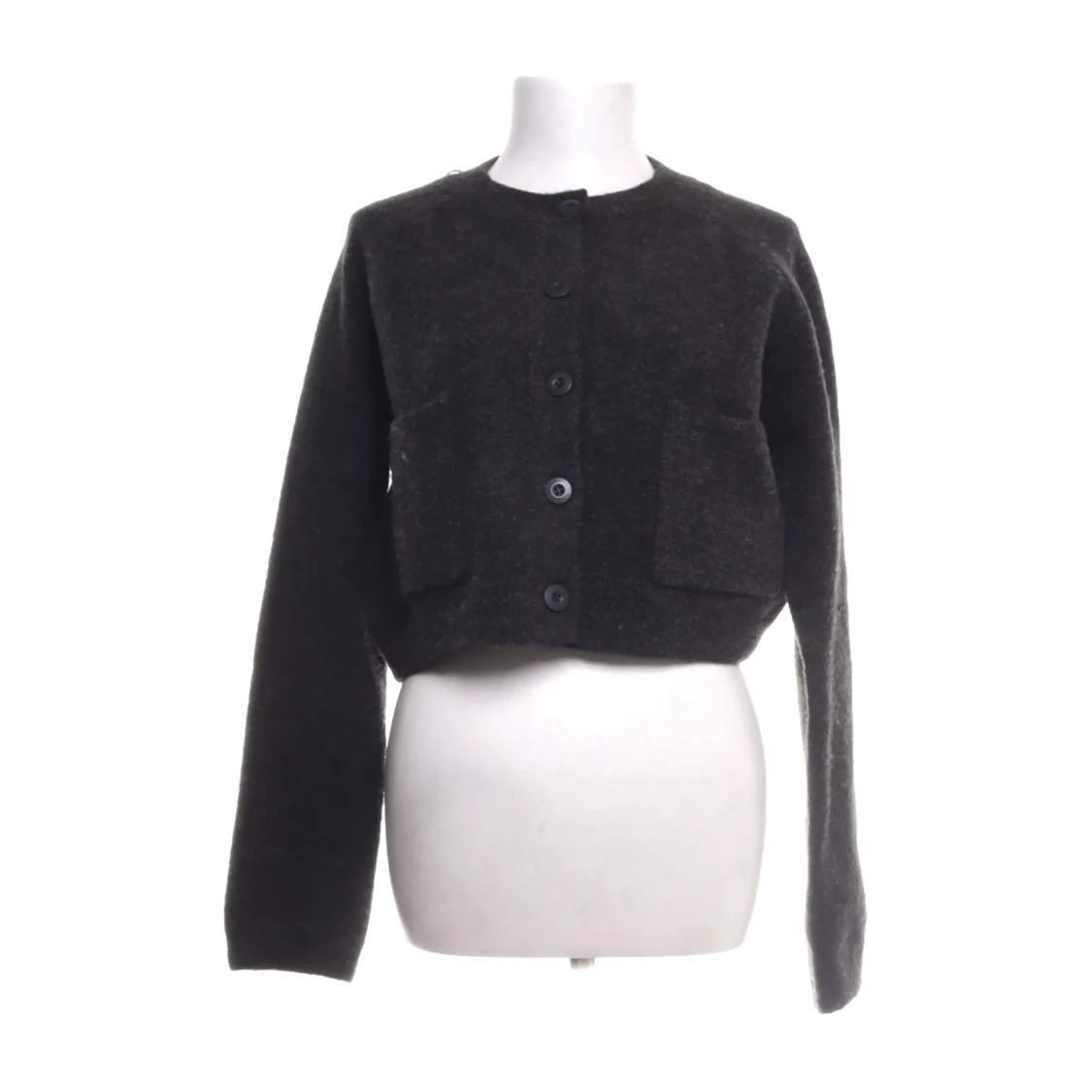 Mörkgrå croppad kofta från Zara