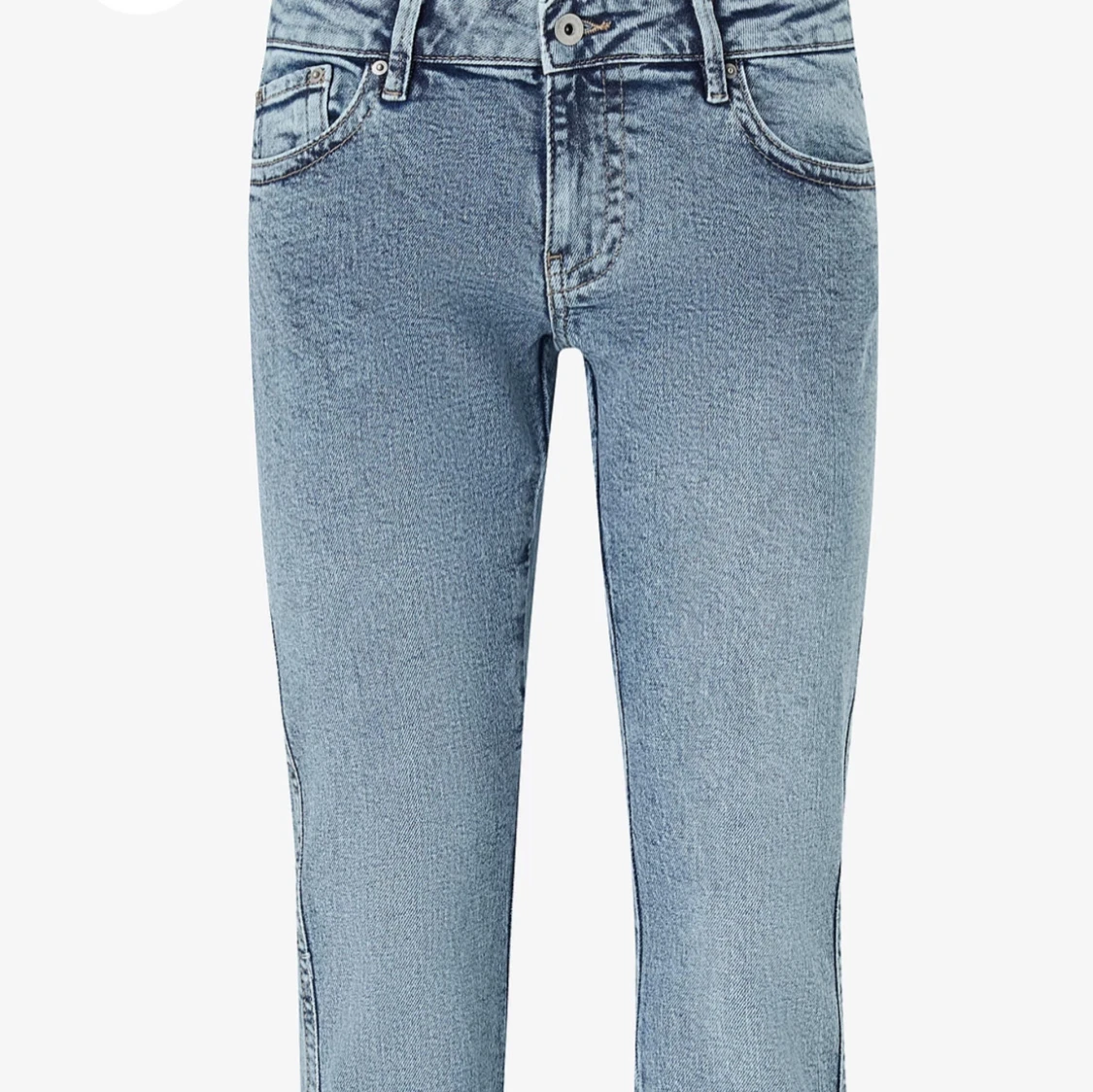 Bootcut ljusblå jeans med broderade fickor - 1