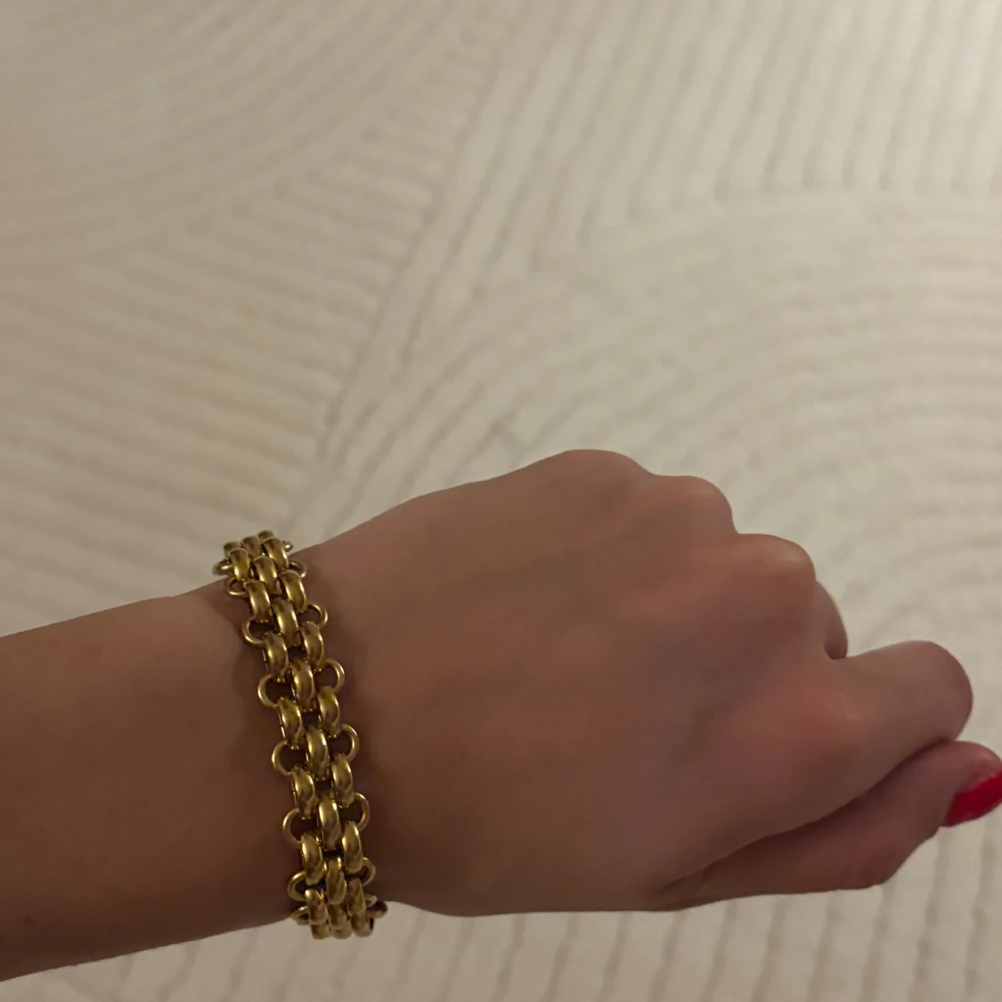 Bred guldlänk armband - 1