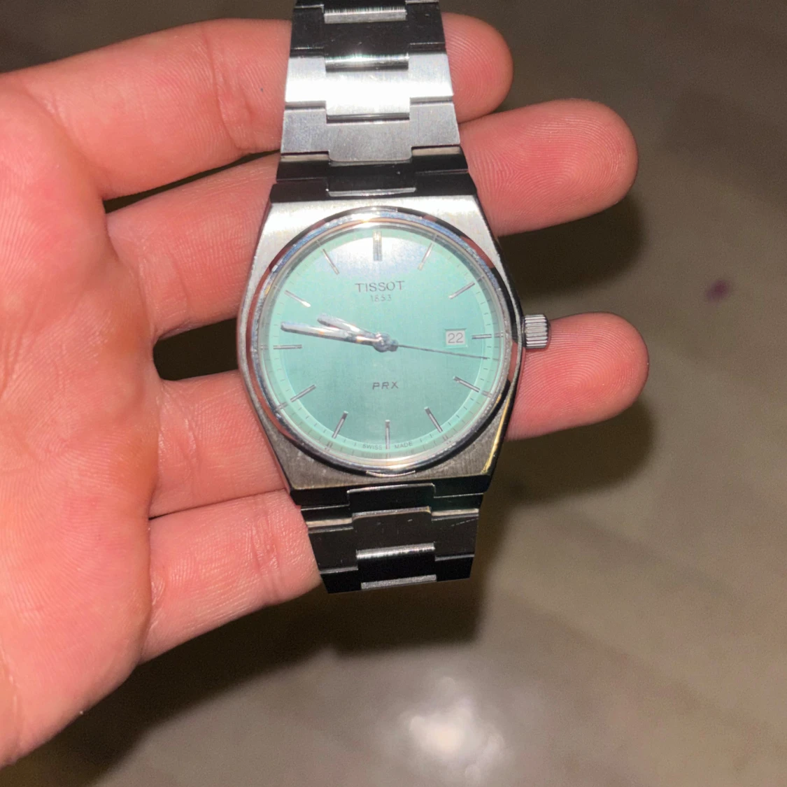 Tissot PRX med mintblå urtavla - 2