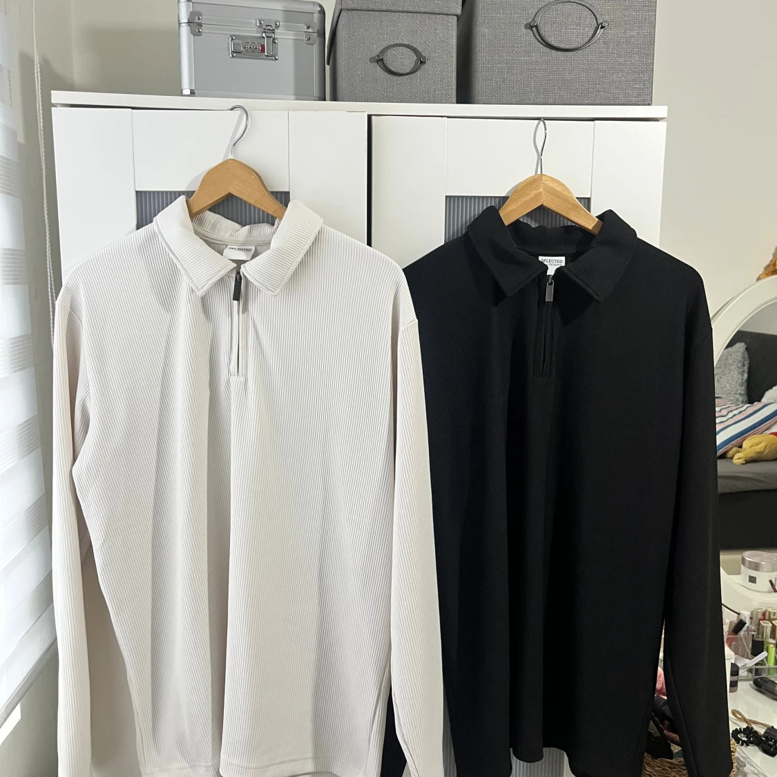 2 stycken jätte fina ribbstickade törjor från selected homme