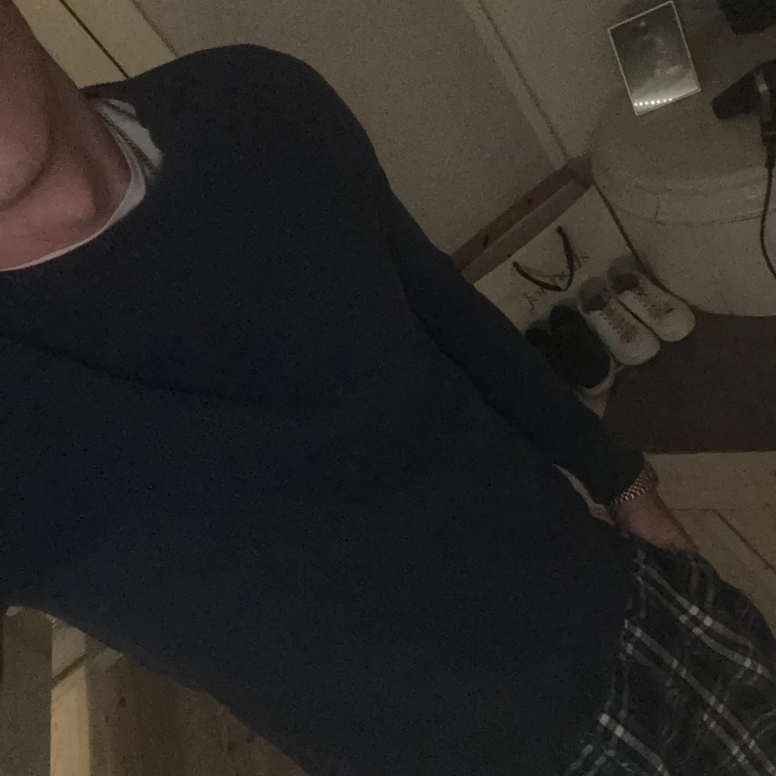 Mörkblå stickad tröja Dressmann - 1