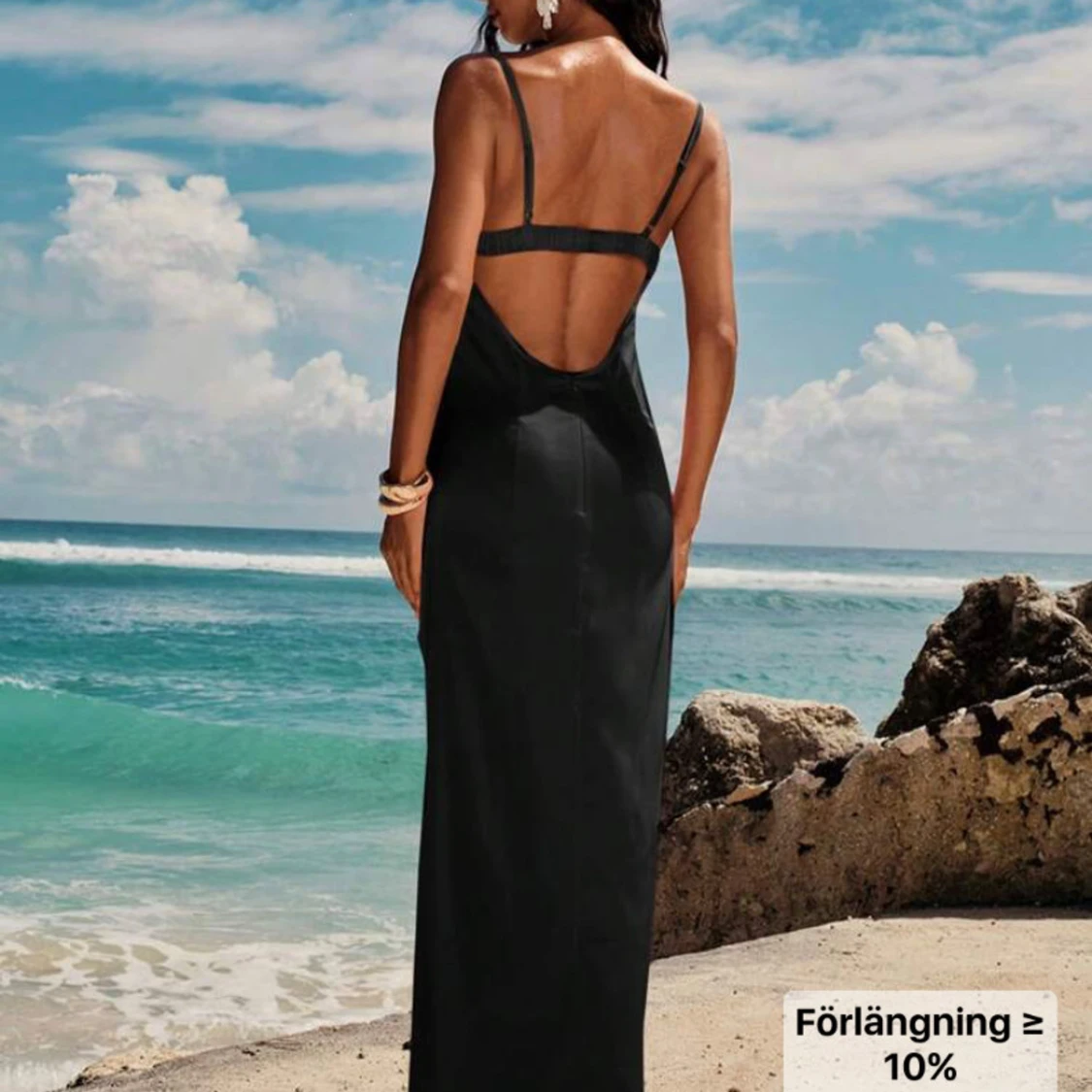 Svart lång klänning