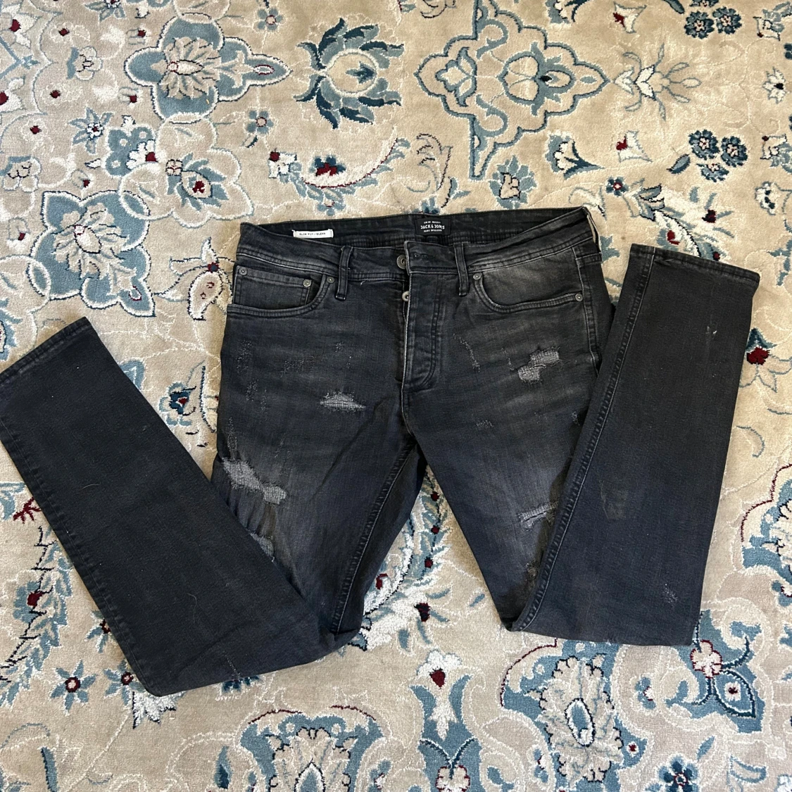 Svarta slim fit jeans Jack & Jones