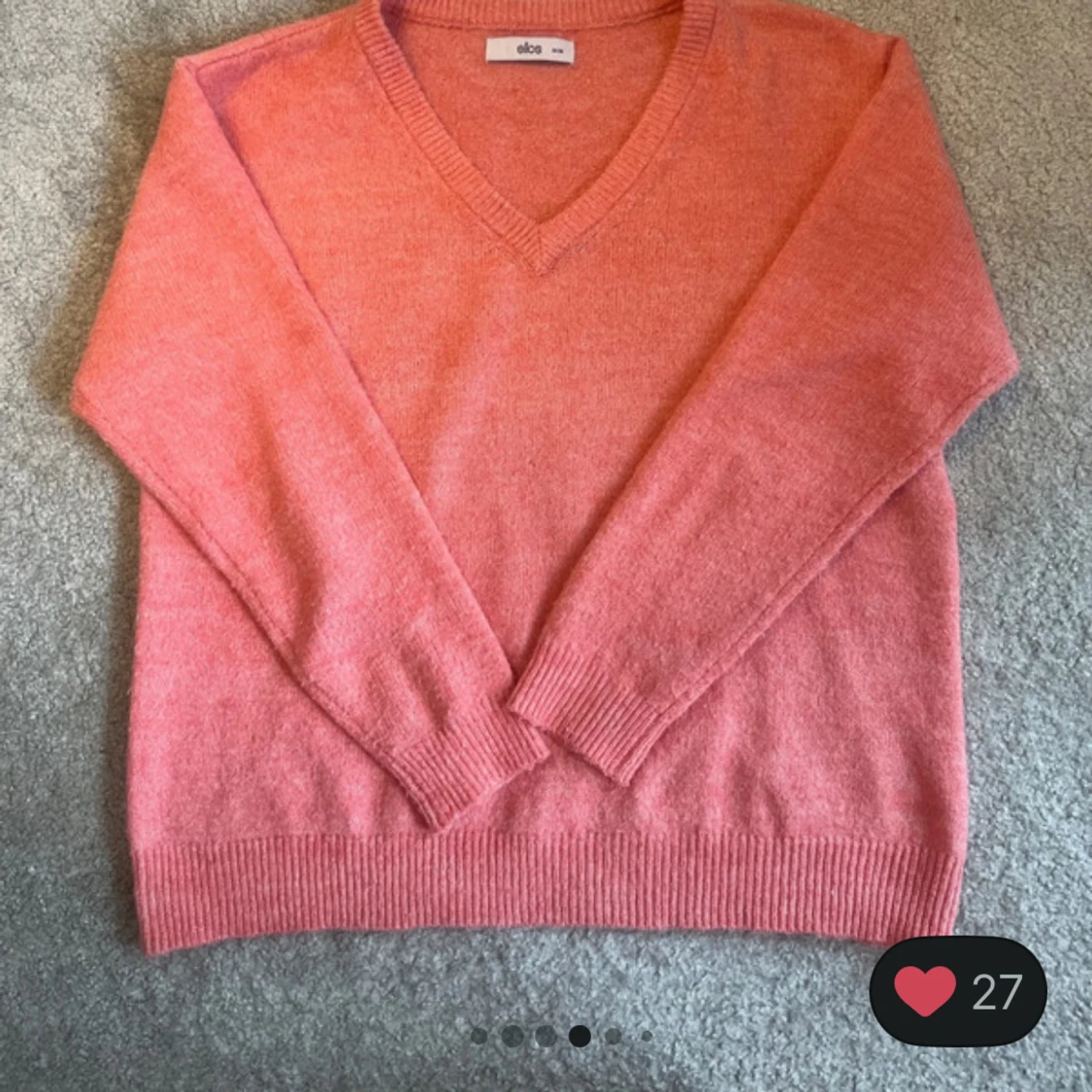 Orange rosa stickad tröja från ellos - 1