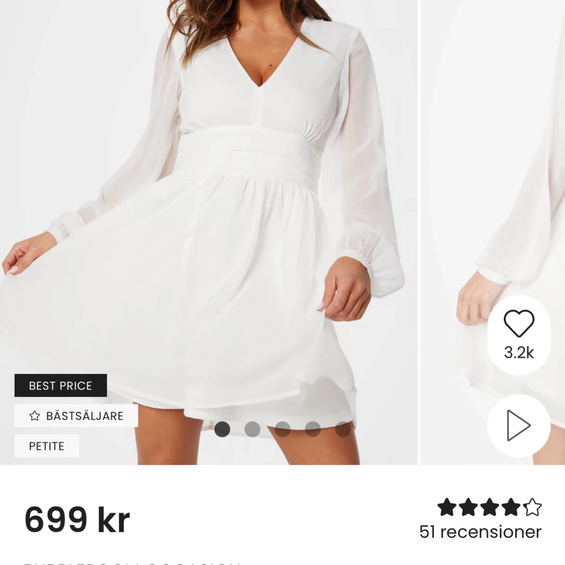 Vit klänning från Bubbleroom - 3