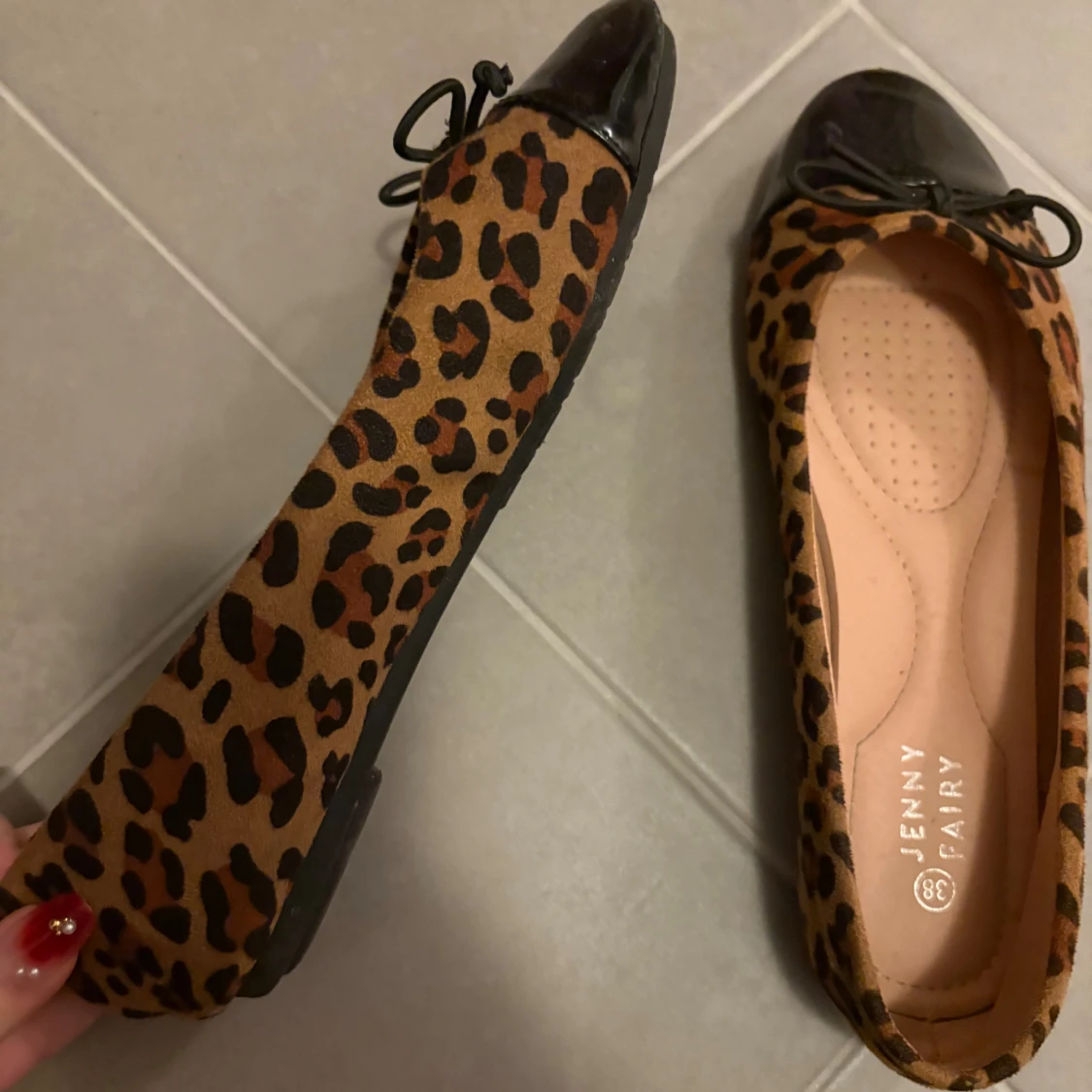 Leopard ballerinaskor