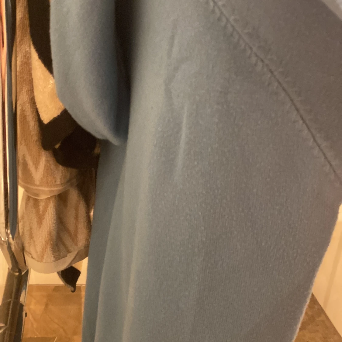 Blå merinuel hoodie  - 3