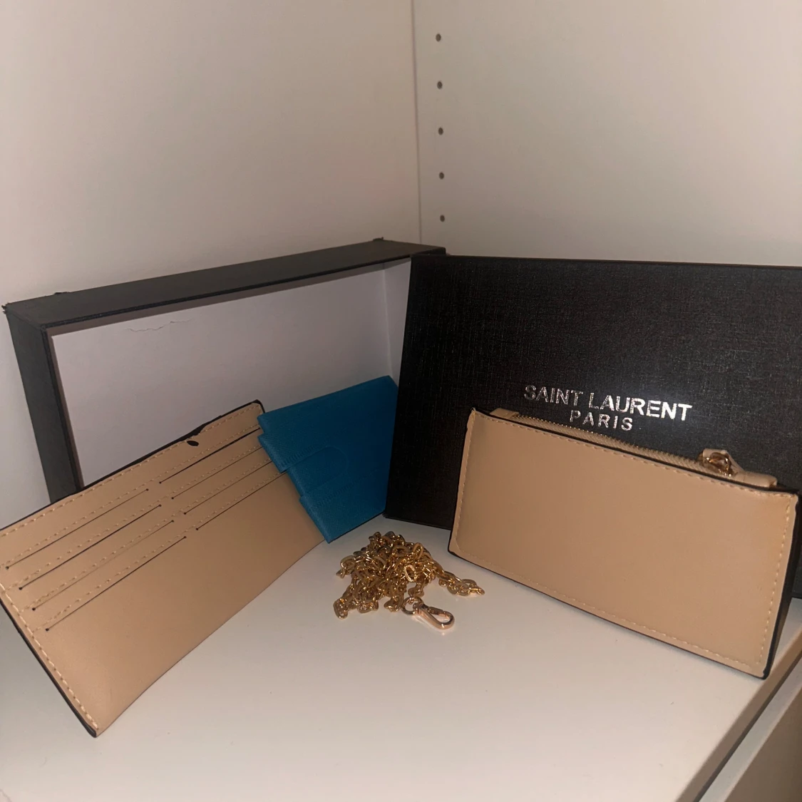 Beige quiltad YSL handväska i skinn - 3