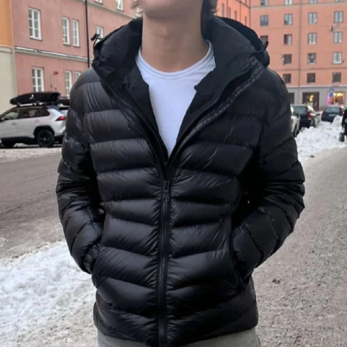 Svart Colmar pufferjacka med huva