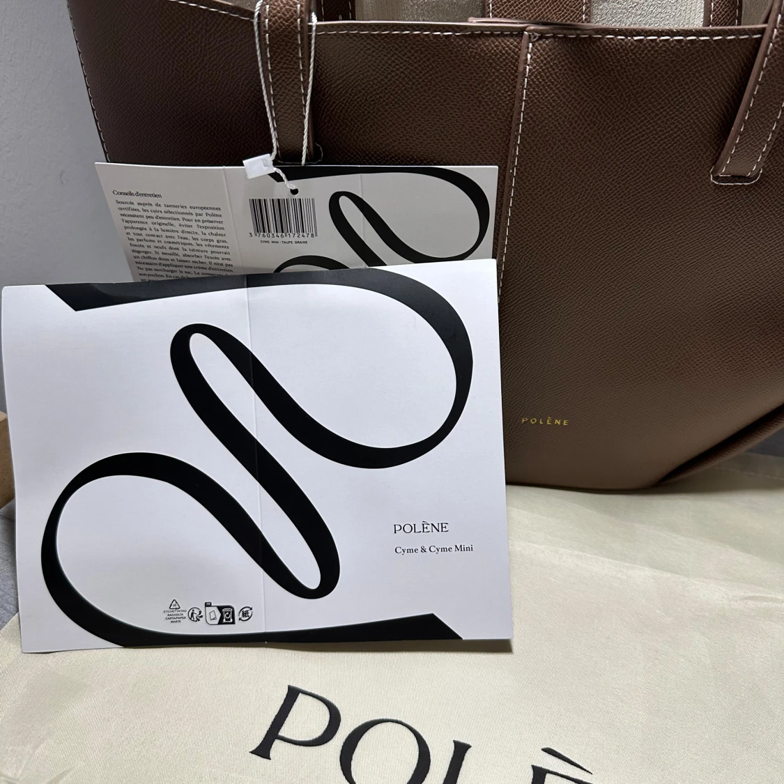 Brun handväska Polène Cyme Mini - 2