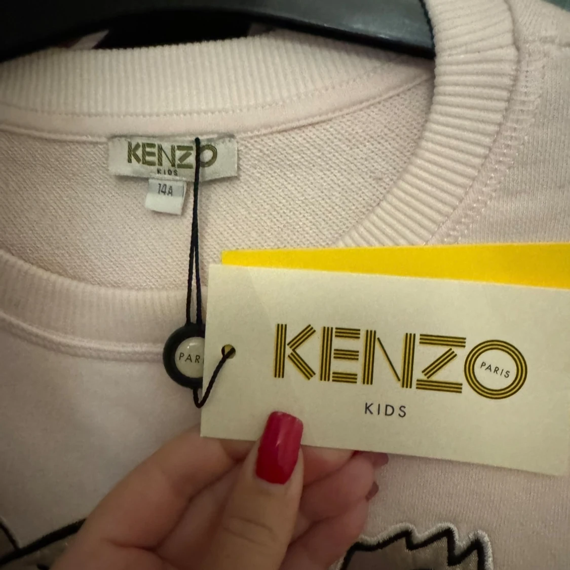 Ljusrosa Kenzo sweatshirt med tiger - 1