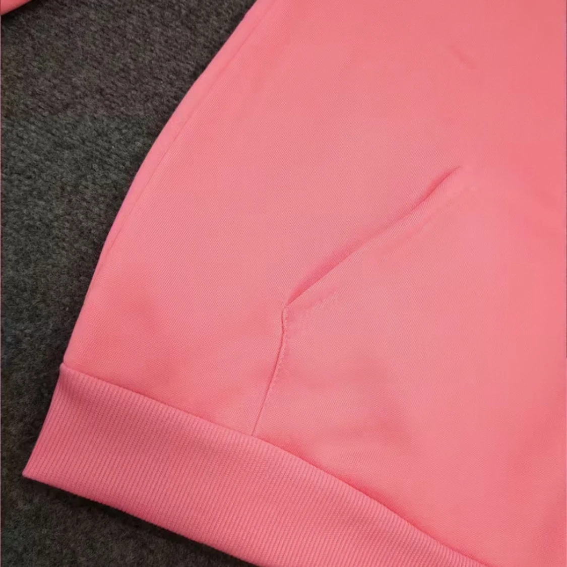 Rosa hoodie med dragkedja och huva - 1