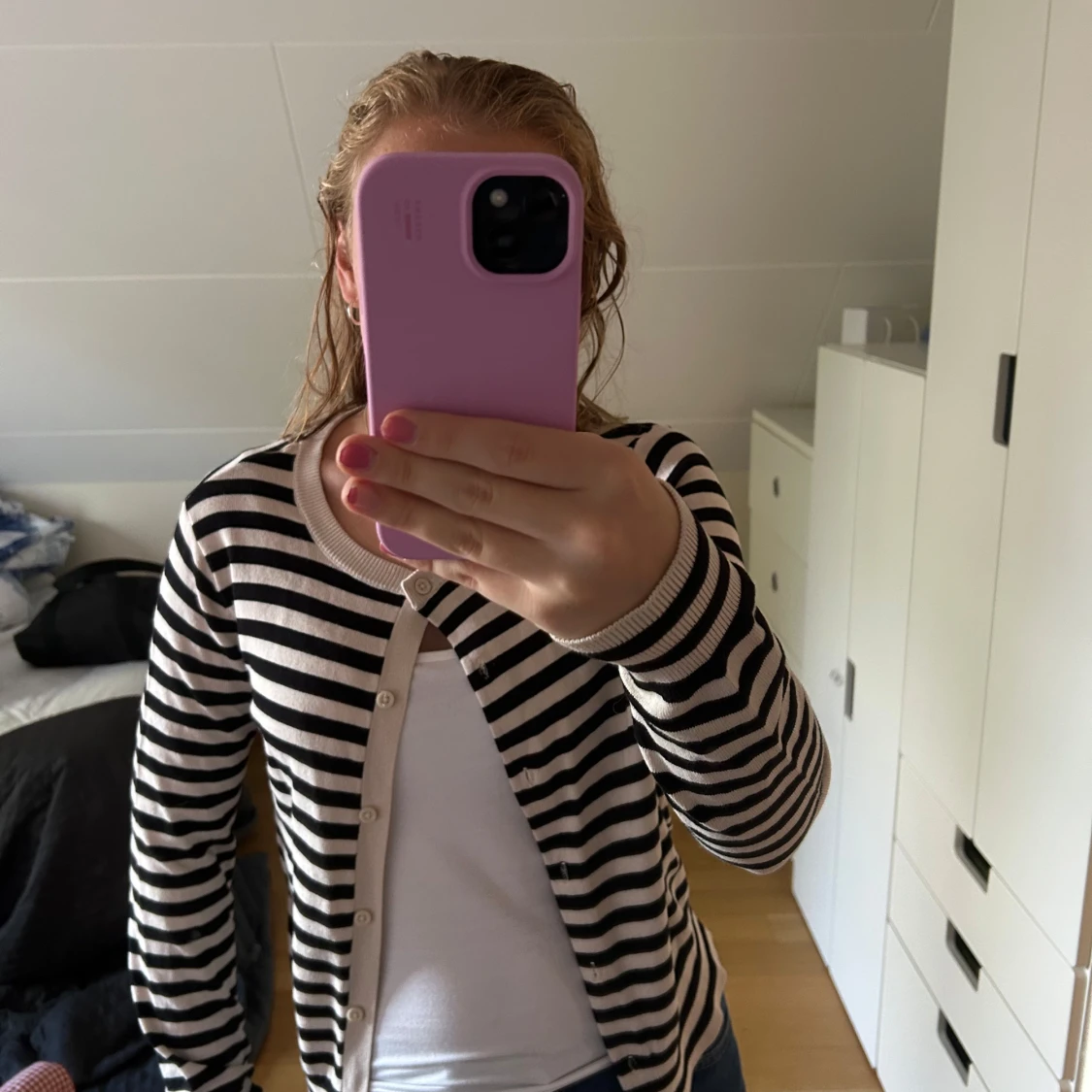 Randig kofta från H&M, svart och vit - 1