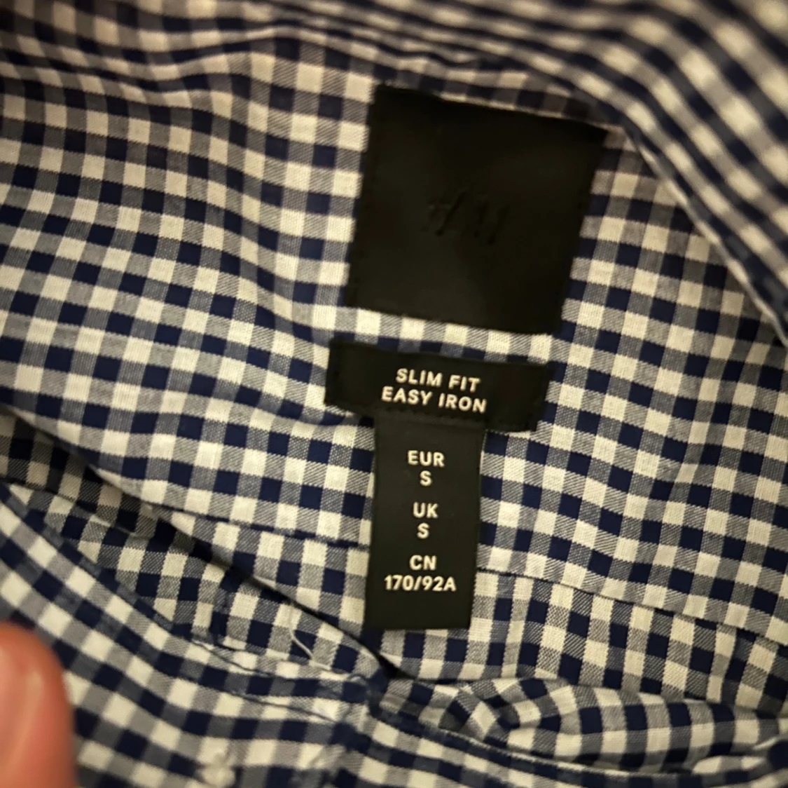 Blårutig slim fit skjorta från H&M - 3