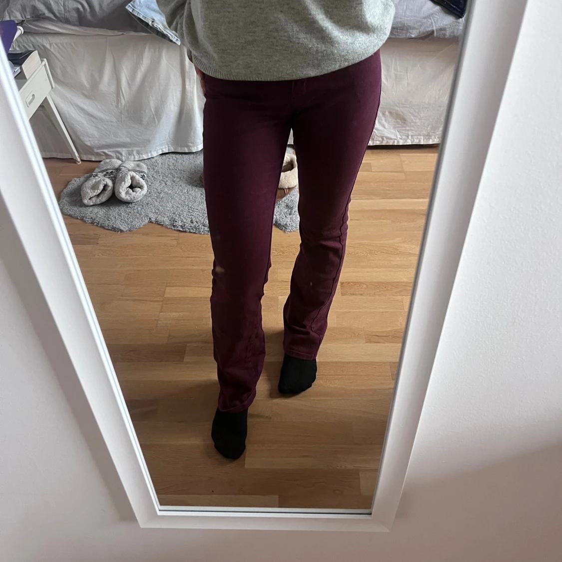 Vinröda bootcut jeans från Big Star