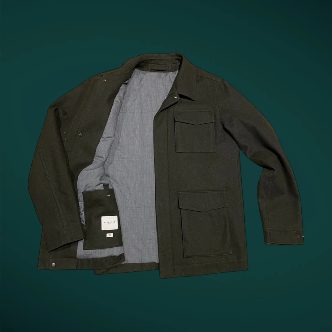 Mörkgrön overshirt från Selected Homme - 1