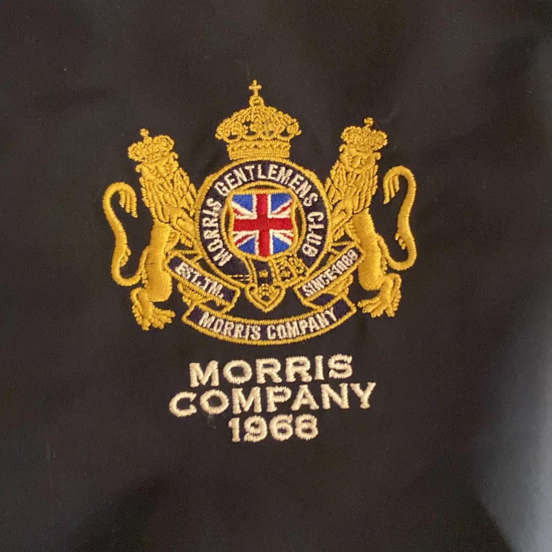 Morris blå bomberjacka med brodyr - 1