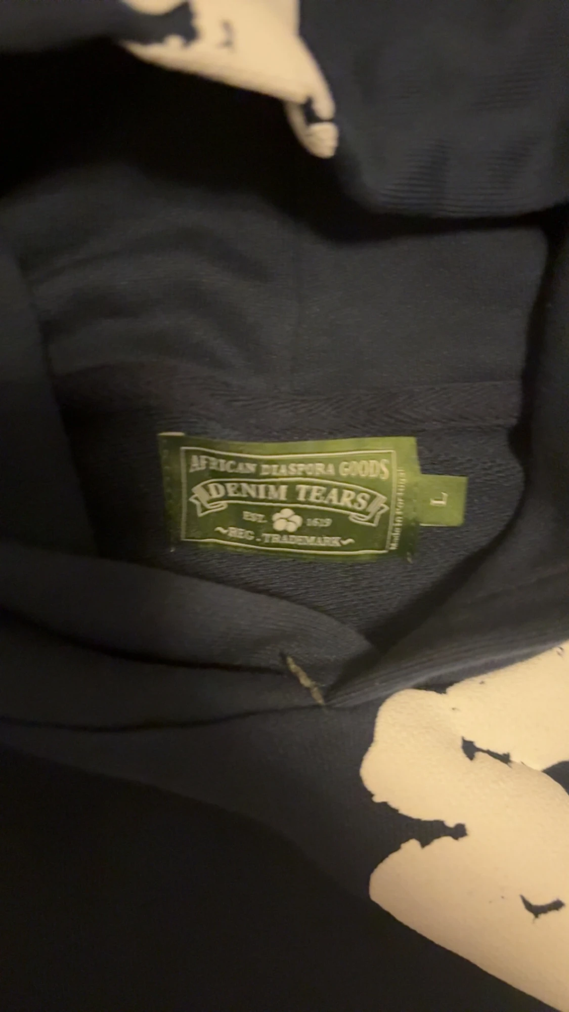 Mörkblå Denim tears Hoodie  - 1