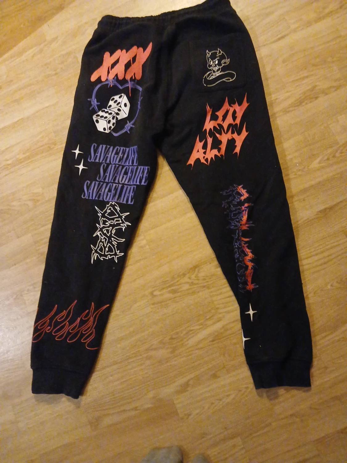 Svarta FSBN mjukisbyxor med tryck - 1