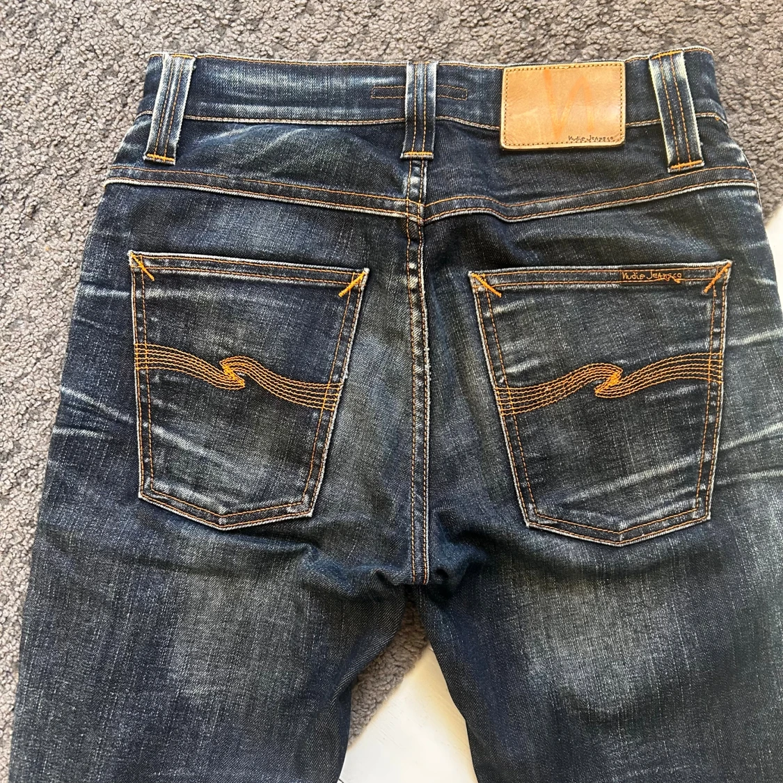 Mörkblåa Nudie Grim Tim Jeans - 3