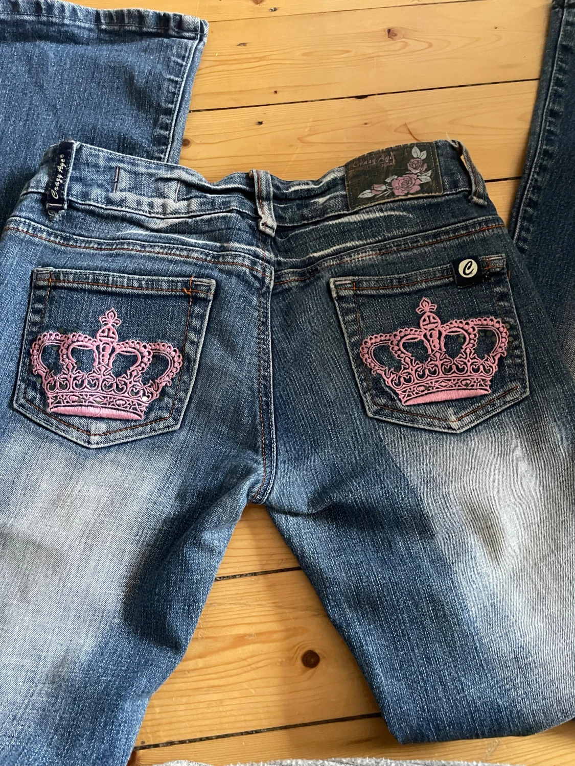 Blå Crazy Age jeans med rosa krona - 3