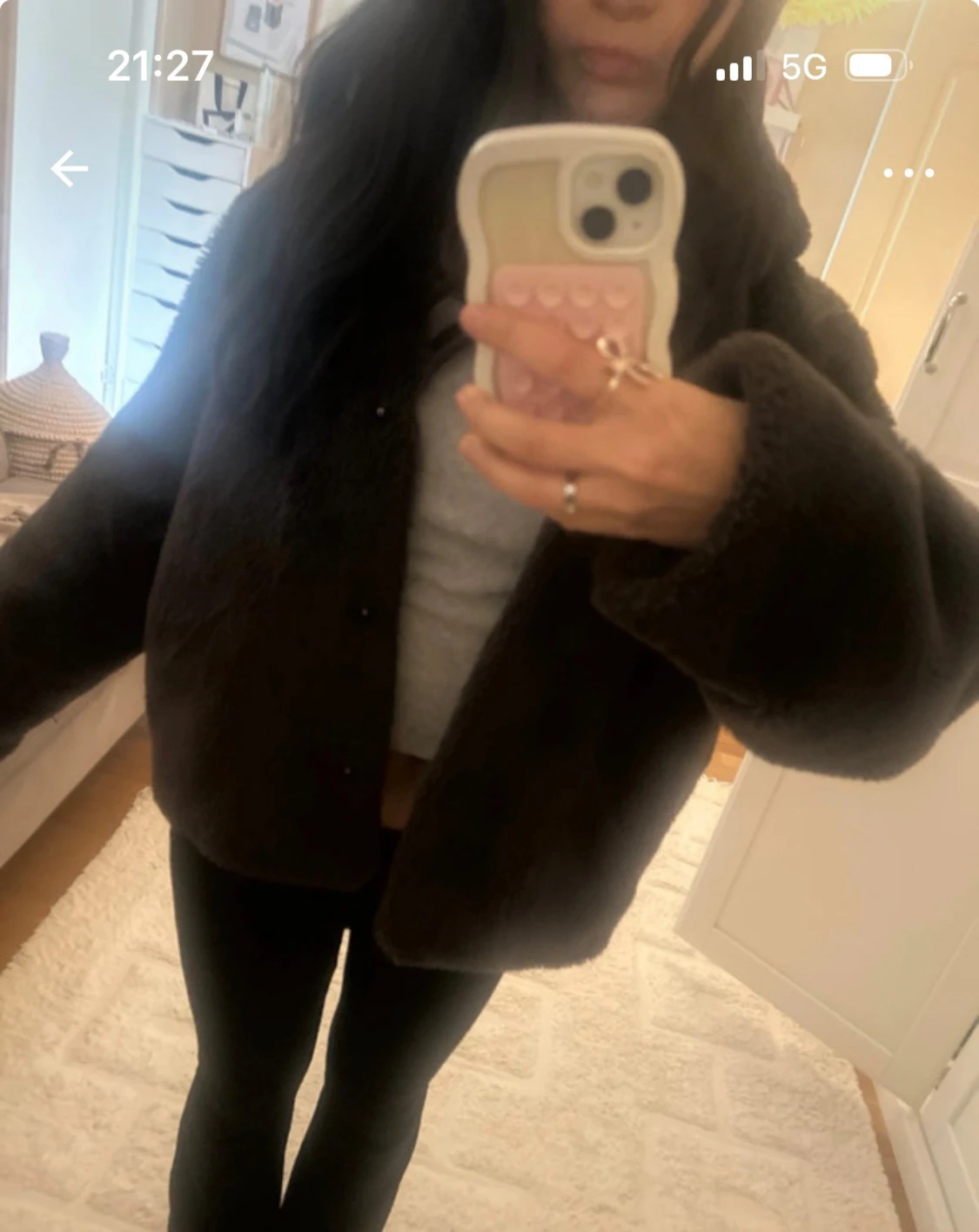 Grå  teddyjacka med huva - 4