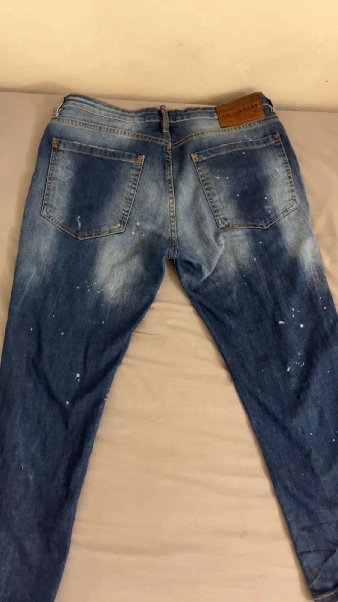 Dsquared2 blå slim jeans med patch - 1