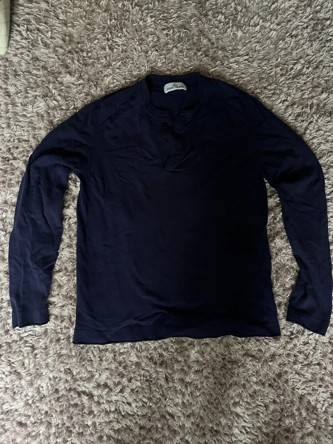 Mörkblå långärmad Stone Island tröja - 2