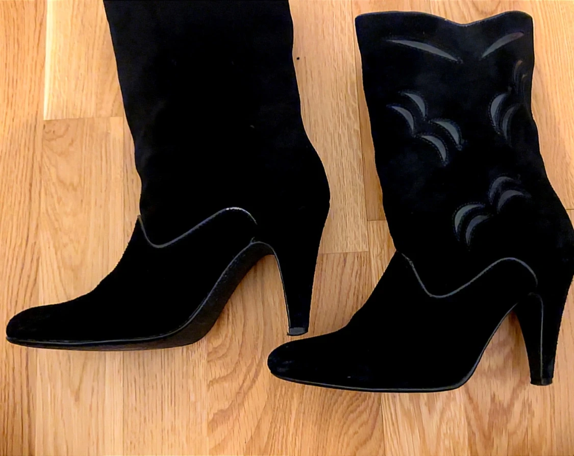 Svarta mocka boots med klack - 3