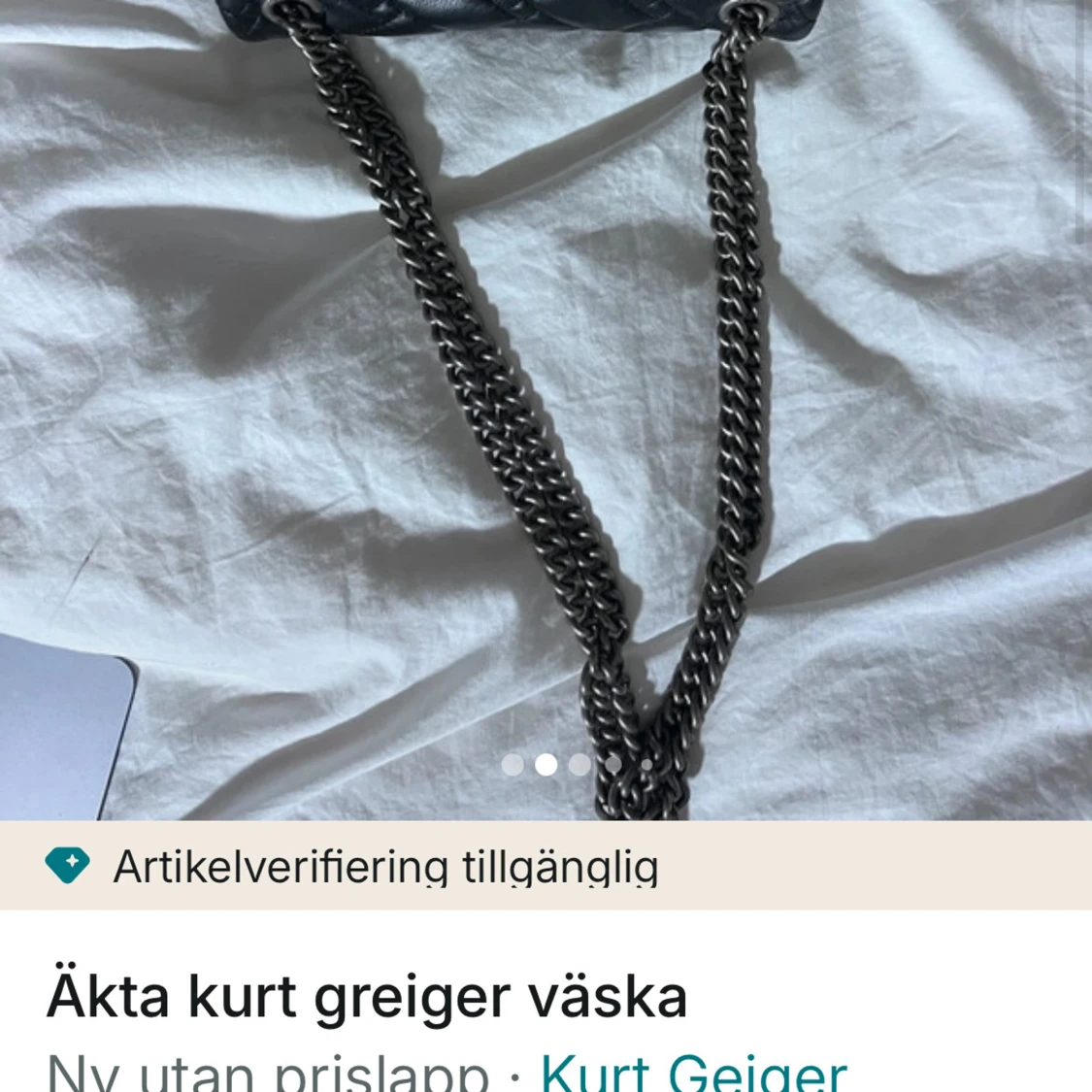 Svart quiltad axelväska Kurt Geiger - 1