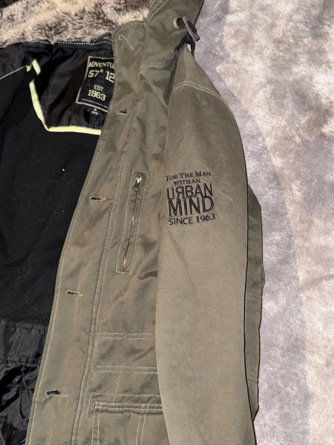 Vintage jack grön med päls - 1