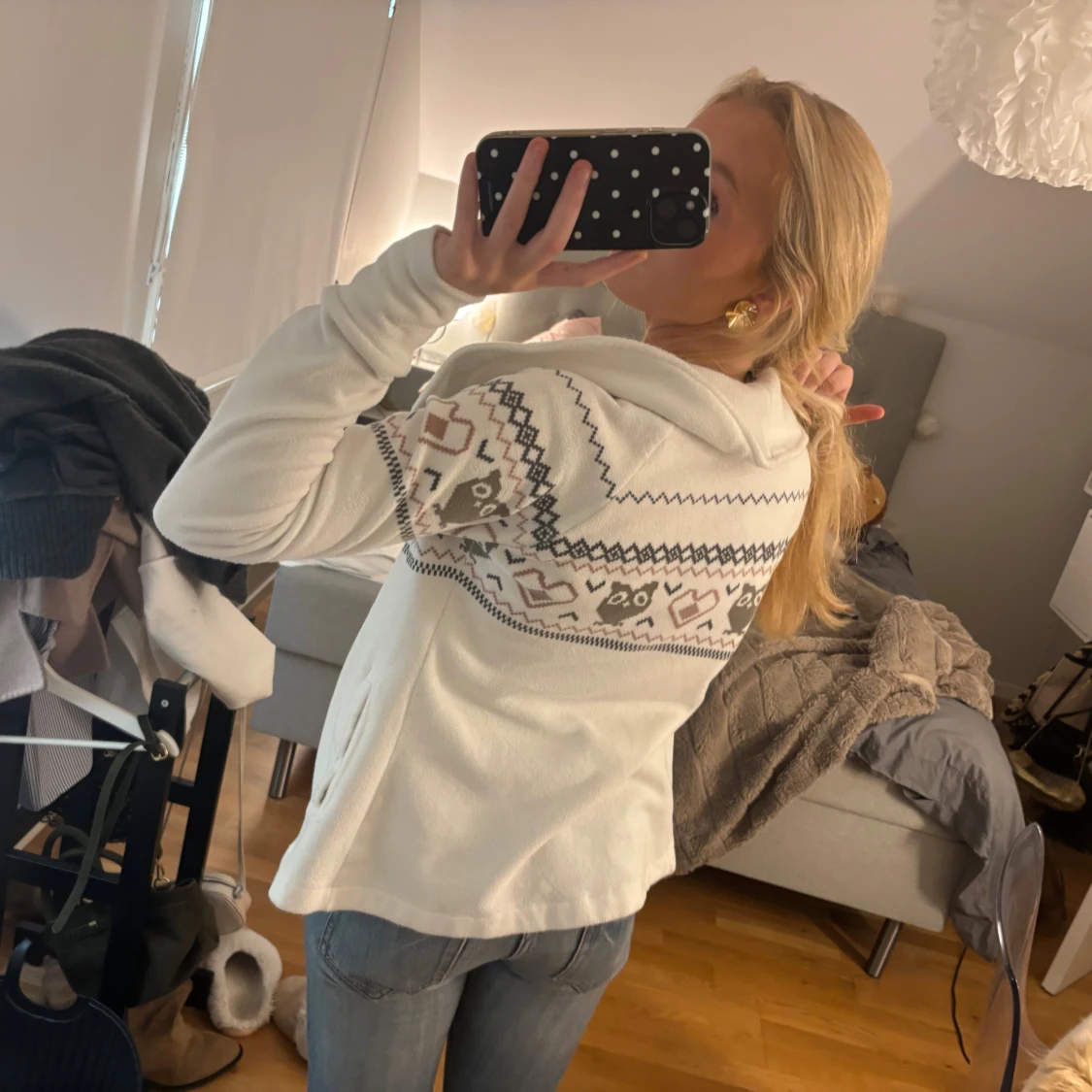 Vit zip tröja  - 3