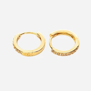 Medium | Örhänge med stenar - 10 mm, cubic zirkonia stenar, 925 sterling silver.