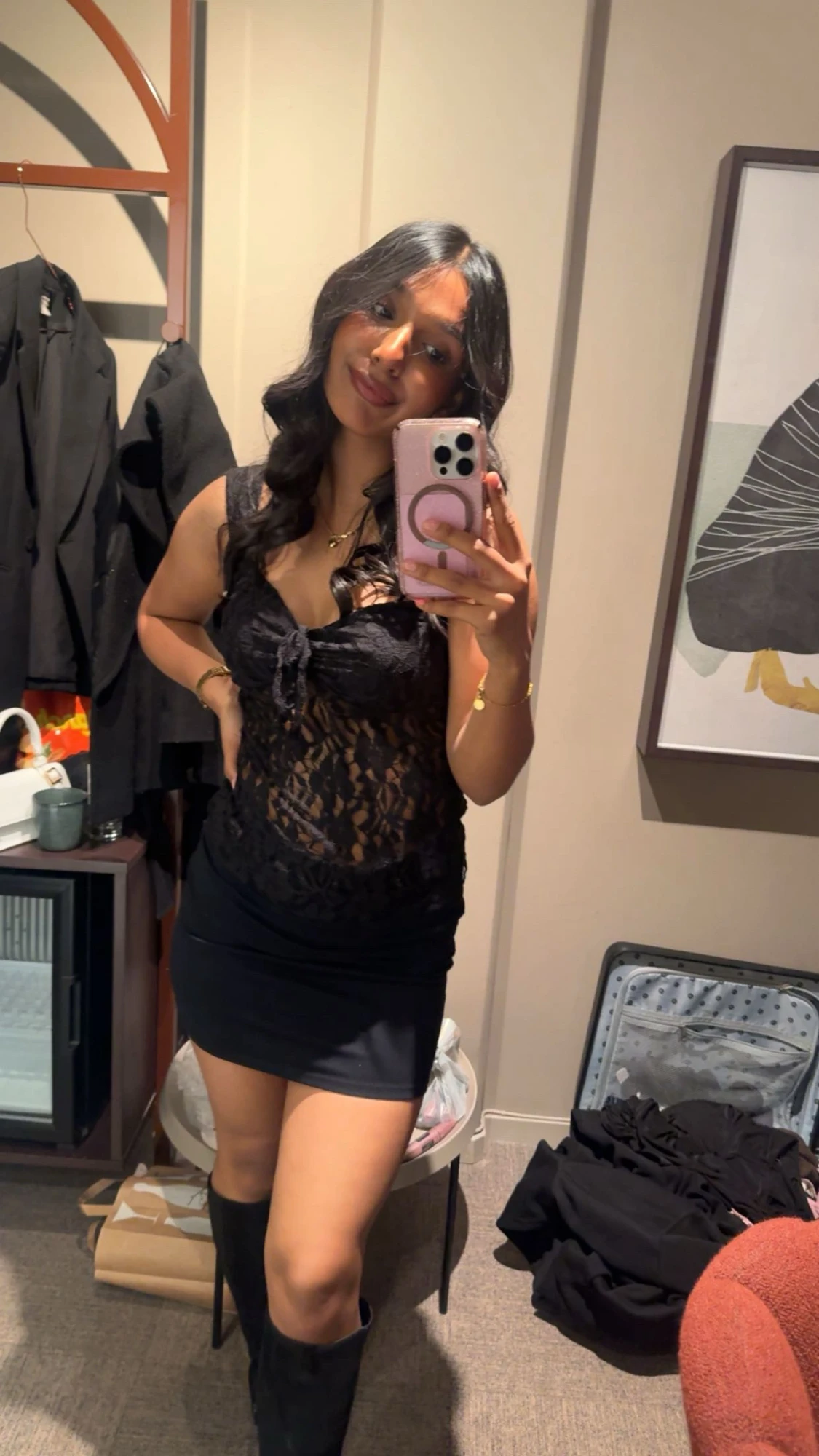 Svart spetsig linnetopp från Nelly