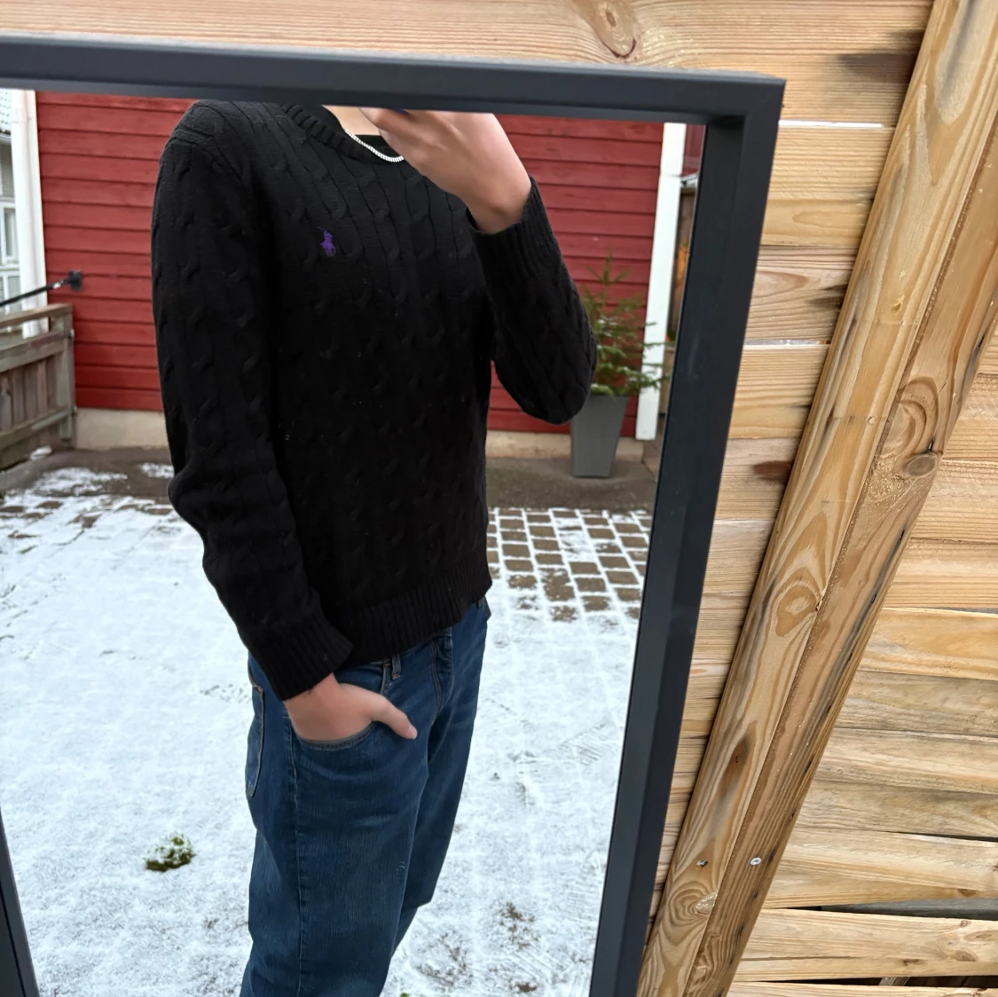 Svart stickad tröja från Ralph Lauren