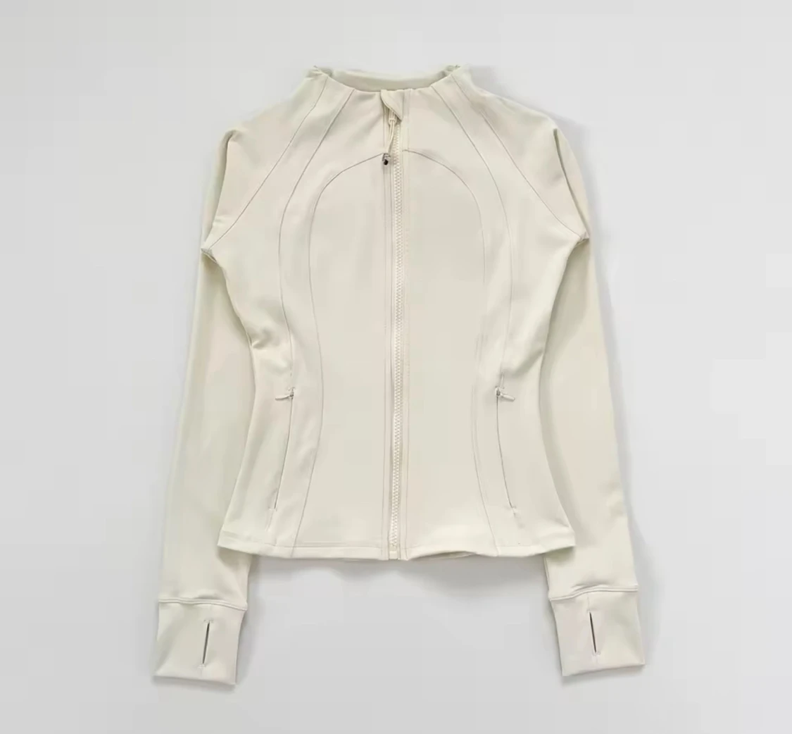 Slim långärmad zip-tröja i flera färger