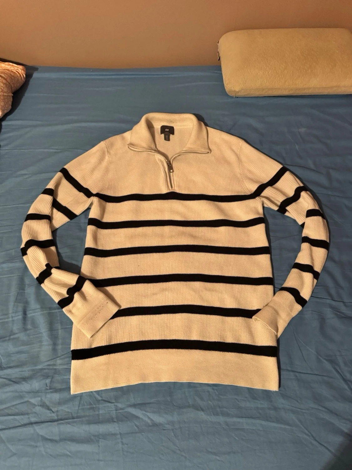 Randig half zip tröja från H&M