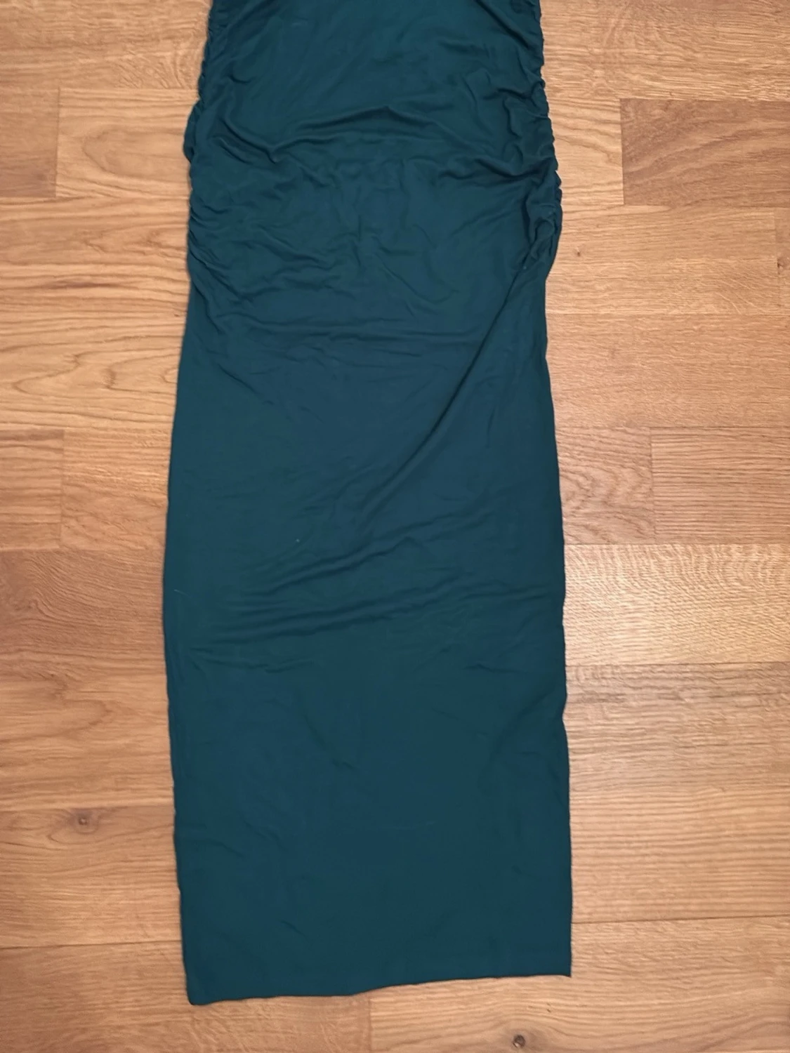 Mörkgrön långärmad långklänning - 5