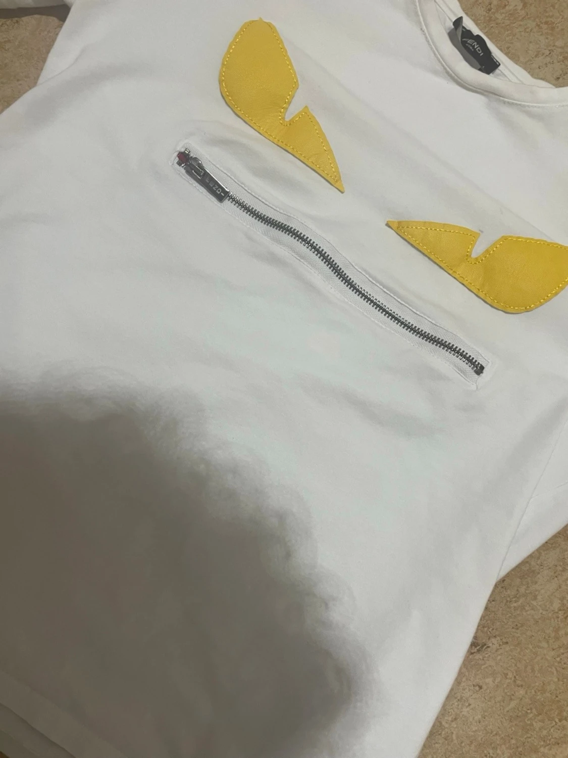 Vit Fendi t-shirt med dragkedja - 2