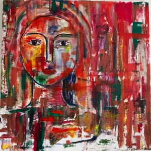 Konstverk av Alice Westmount  - 80x80 Akryl målning på canvas Original, one of, äkta 