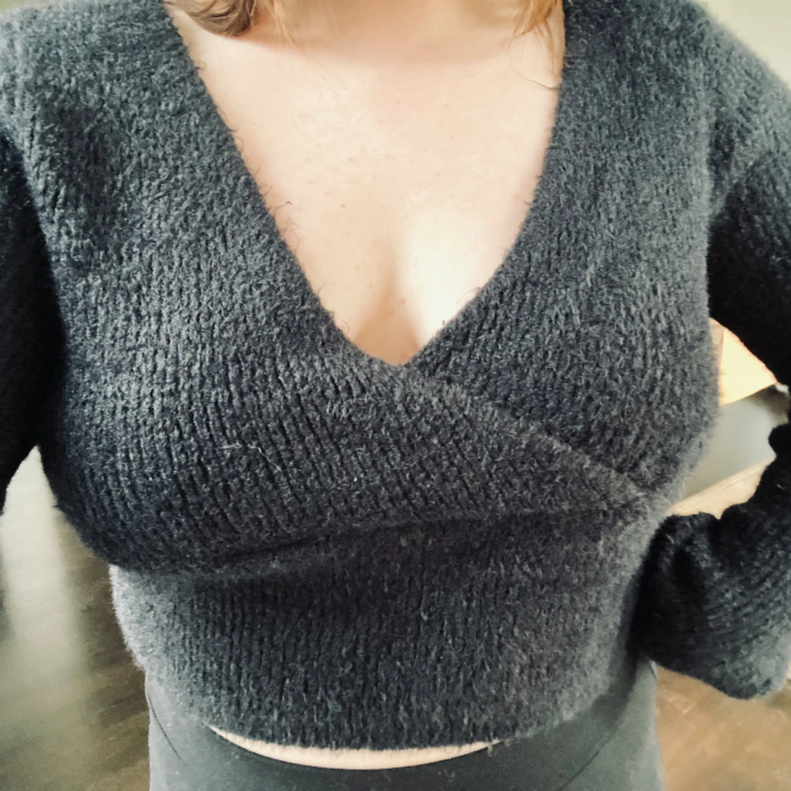 Fluffig topp strl L goth grunge