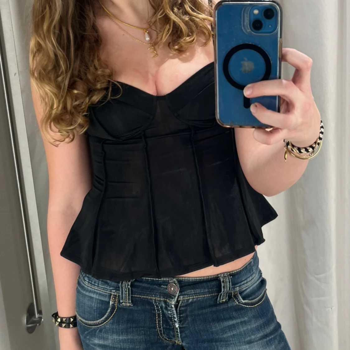 Svart korset top  - 90