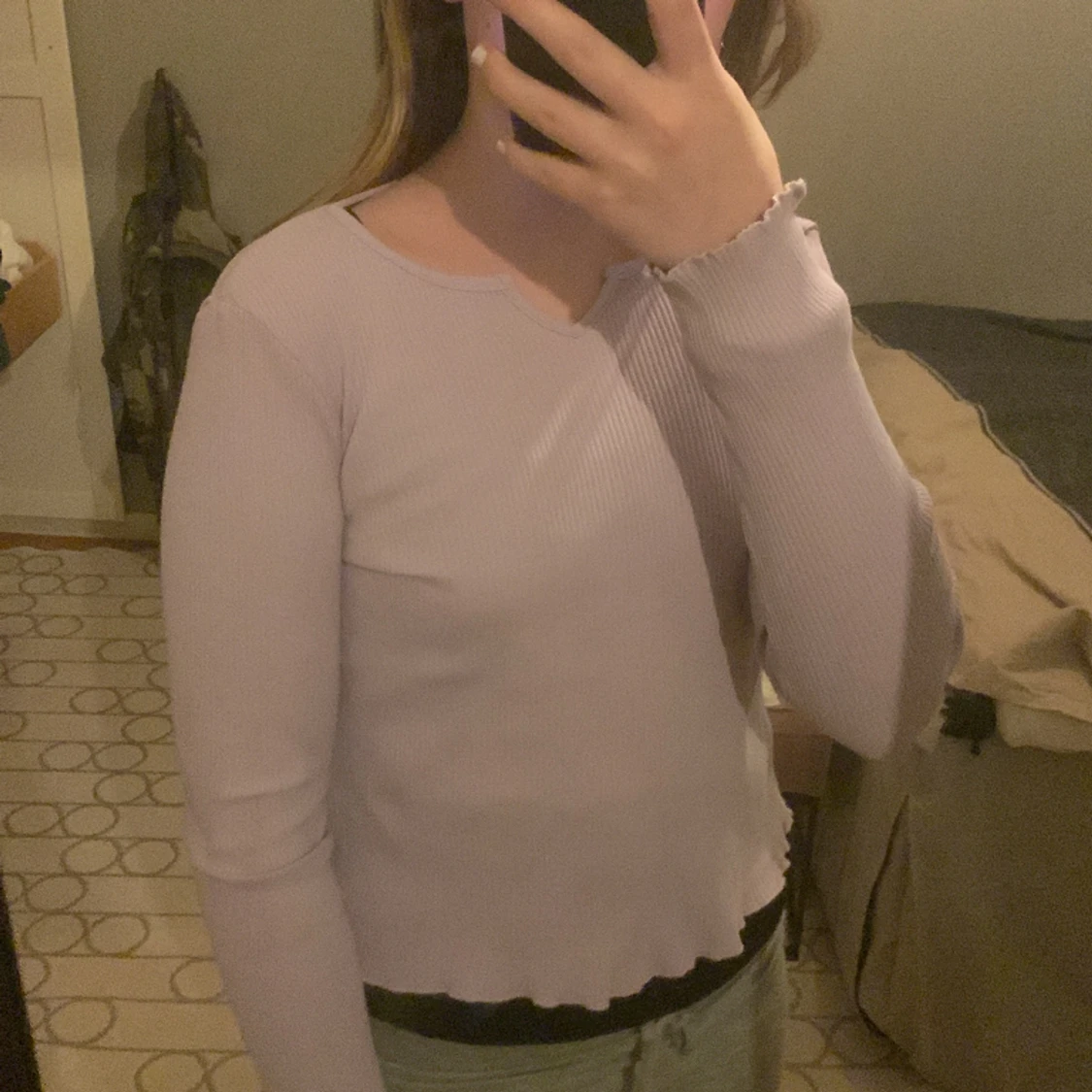 Jättefin lila långarmad tröja  - 91