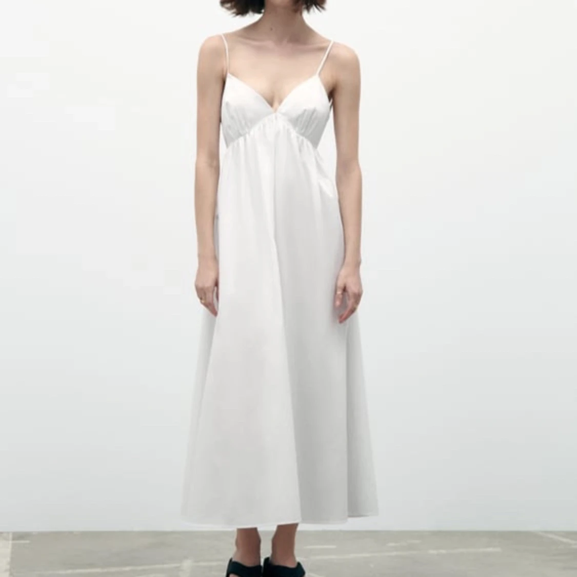 HELT NY zara vit klänning bomull  - 90