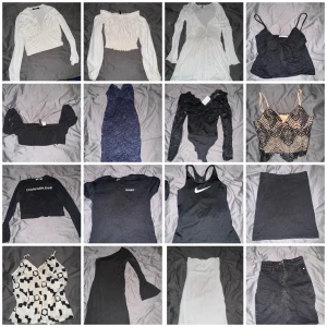 Kläder  - Bild 1:  Damkläder storlek XS/S Paketpris: 500kr  Bild 2:  Damkläder storlek XS/S (förutom svarta Calvin Klein toppen, storlek M)  Paketpris: 500kr  Hör av dig vid intresse!   