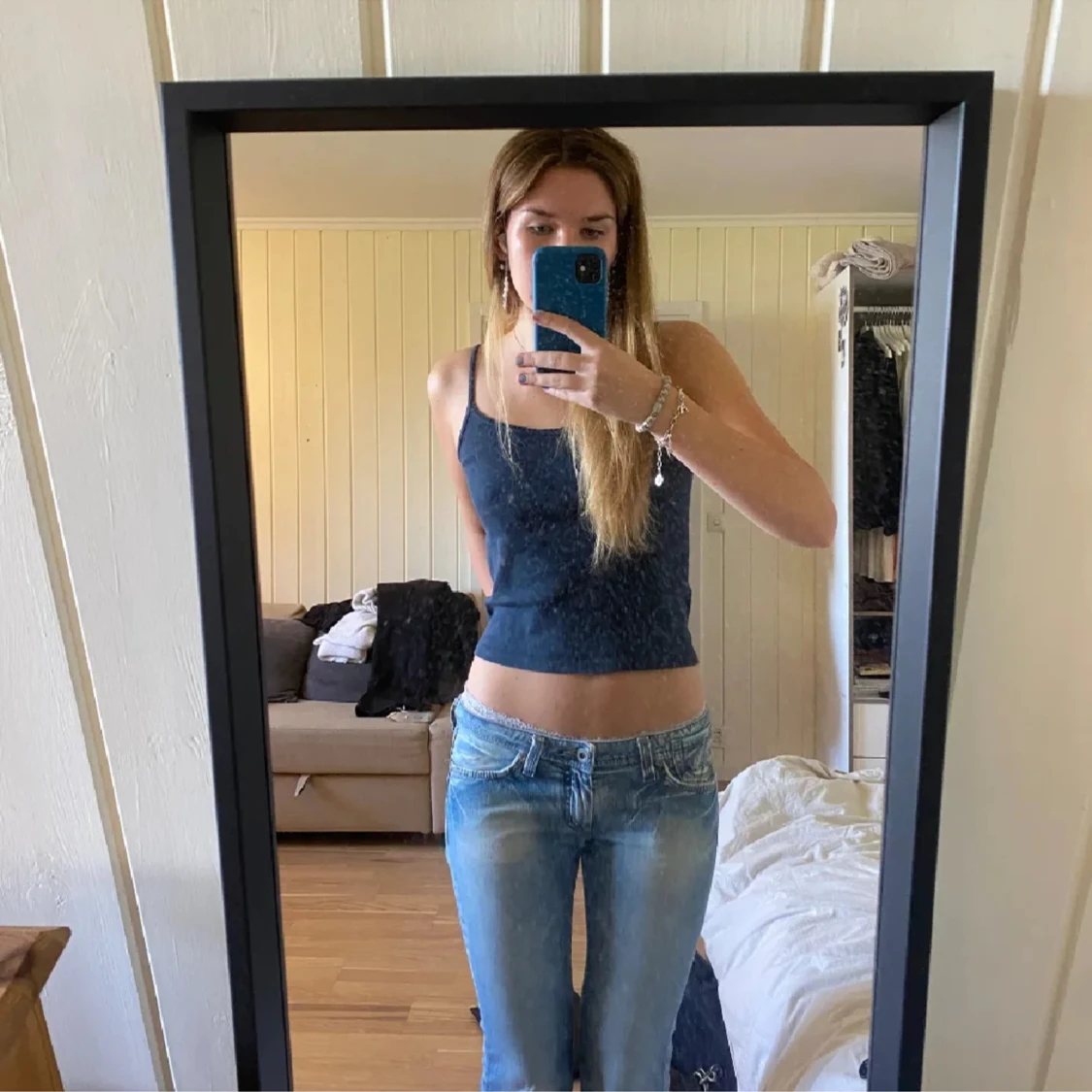 lågmidjade jeans - 90