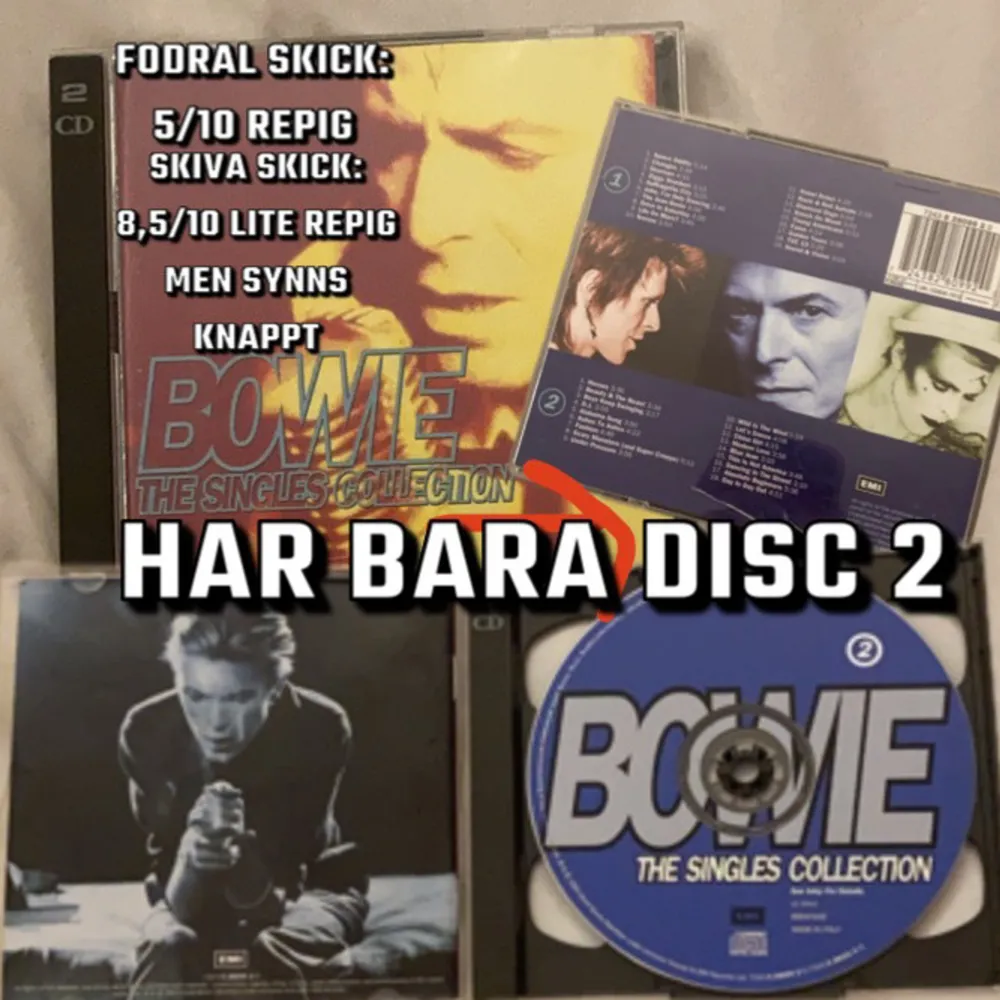 LÄS BIO!!! säljer några cd skivor jag inte vill ha längre, för frågor skriv privat. 1. eternal, before the rain: 10kr 2. the cardigans, for what its worth 20kr 3. david bowie, the singles collection disc 2 45kr. Övrigt.