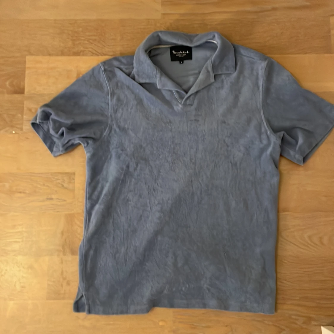 Frotté skorta ljus blå