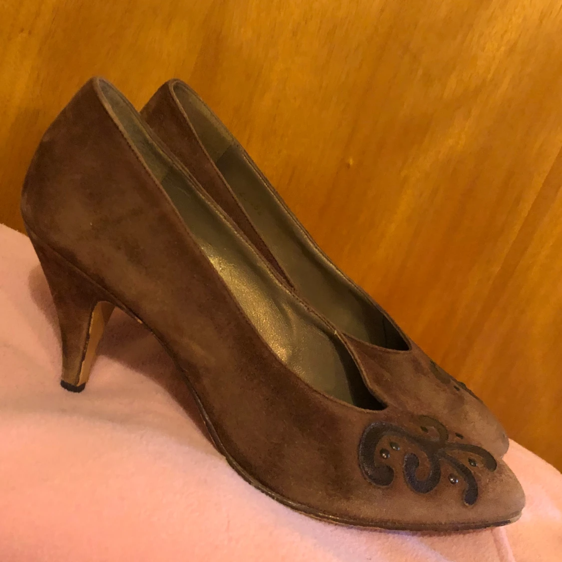 Vintage mocka klackskor  - 91